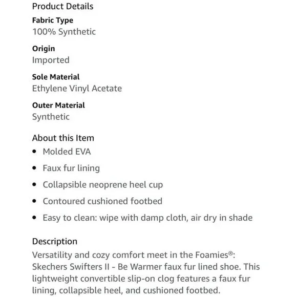 Skechers Boy’s Foamies Swifters II Warmer Clog Size 7 Shoe Black NEW - Picture 9 of 11